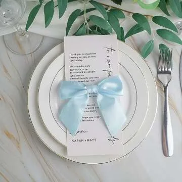 AIMUDI Blue Bows for Baby Shower 4.5" Pre-Tied Baby Blue Bows with Twist Ties Light Blue Ribbon Bows for Crafts Premade Bows for Gift Wrap Christmas Tree Wedding Decor Gender Reveal Party - 36 PCs