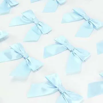 AIMUDI Blue Bows for Baby Shower 4.5" Pre-Tied Baby Blue Bows with Twist Ties Light Blue Ribbon Bows for Crafts Premade Bows for Gift Wrap Christmas Tree Wedding Decor Gender Reveal Party - 36 PCs