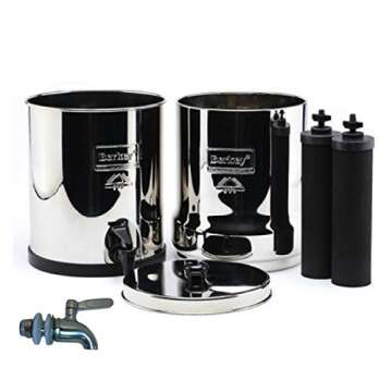 Royal Berkey Stainless Steel Water Filtration System w/ STAINLESS STEEL SPIGOT and 2 Black Filters