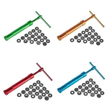 Stainless Steel Clay Extruder Sugar Paste Extruder Cake Fondant Decorating Tool Set Ceramics & Pottery Clay Extruders Mixers & Presses (Pink)