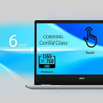 Acer Chromebook Spin 314 Convertible Laptop | Intel Pentium Silver N6000 | 14" HD Corning Gorilla Glass Touch Display | 4GB LPDDR4X | 128GB eMMC | Intel Wi-Fi 6 AX201 | Chrome OS | CP314-1H-P9G7