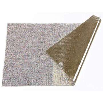 Beadsland 240X400mm Crystal Rhinestone Trim Hotfix Strass Crystal Mesh Banding Bridal Beaded Applique in Sheet for Dresses with 2mm Rhinestones (Crystal)