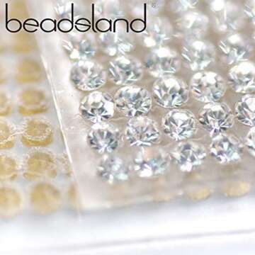 Beadsland 240X400mm Crystal Rhinestone Trim Hotfix Strass Crystal Mesh Banding Bridal Beaded Applique in Sheet for Dresses with 2mm Rhinestones (Crystal)