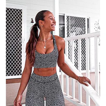 Hotexy Women's Leopard Print 2 Piece Workout Set for Fitness