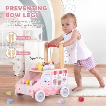 Labebe Wooden Baby Walker for Kids 12M+ Ice Cream Cart