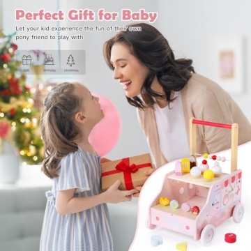 Labebe Wooden Baby Walker for Kids 12M+ Ice Cream Cart