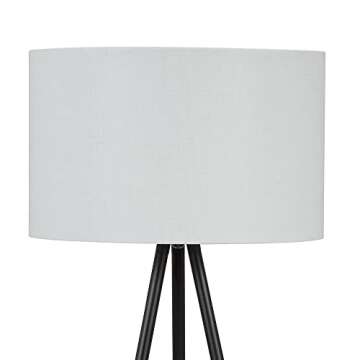 Catalina Lighting 19973-000 Mid-Century Modern Tripod Floor Lamp, Standing Lamp, Living Room Floor Light, LED Bulb NOT Included, 61.25", Black