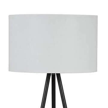 Catalina Lighting 19973-000 Mid-Century Modern Tripod Floor Lamp, Standing Lamp, Living Room Floor Light, LED Bulb NOT Included, 61.25", Black