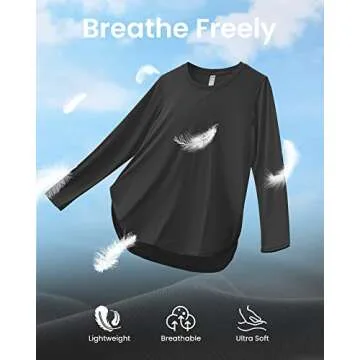 G4Free Women's Long Sleeve Outdoor Workout Top Black