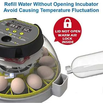KEBONNIXS 12 Egg Incubator with Humidity Display and Features