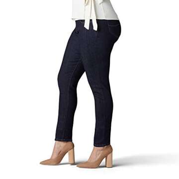 Lee Women's Plus Size Sculpting Slim Fit Skinny Leg Pull on Jean, Slumber, 20W Medium