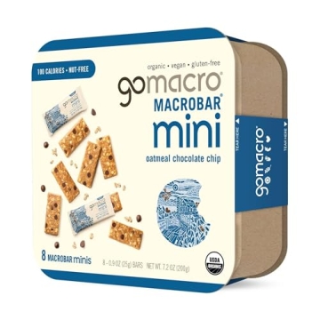 GOMACRO Organic Oatmeal Choc Chip Macrobar Minis 8 Count, 7.2 OZ