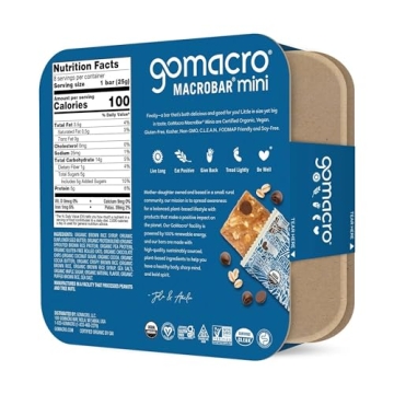GOMACRO Organic Oatmeal Choc Chip Macrobar Minis 8 Count, 7.2 OZ