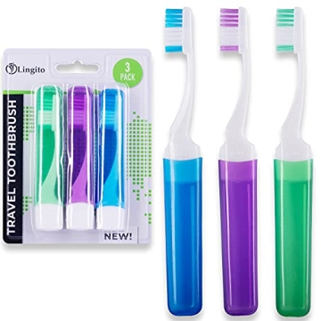 Lingito Travel Toothbrushes – Mini Toothbrush with Cover, Ideal for Adventures!