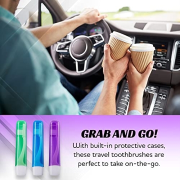 Lingito Travel Toothbrush - Portable 3 Pack for All Ages
