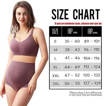 Mama Plus Women's Over Bump Maternity Underwear High Waist Seamless Pregnancy Briefs Nylon Panties Multi-Pack (Multicolor-A 5 Pack)