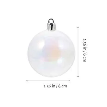 12pcs Iridescent Ball Christmas Clear Plastic Fillable Ornament Balls Christmas Baubles Transparent Balls DIY Christmas Balls for Xmas Tree Home Decor Party Wedding Barney(6cm)
