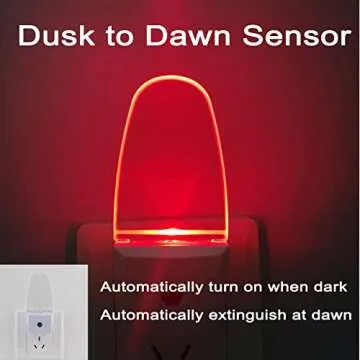 CICINY LED Night Light Plug in 4 Pack, Energy Efficient 0.5W, Dusk to Dawn Sensor Nightlights for Bedroom, Bathroom, Kitchen, Hallway, Stairs, Kids Room, Red