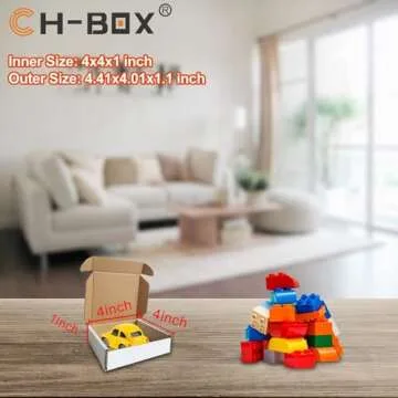 CH-BOX 4x4x1'' Small Shipping Boxes (Inner Size) 25 Pack, Corrugated Cardboard Mailers for Small Business, White (CM441-25)