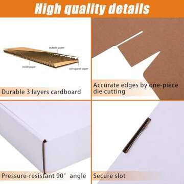 CH-BOX 4x4x1'' Small Shipping Boxes (Inner Size) 25 Pack, Corrugated Cardboard Mailers for Small Business, White (CM441-25)