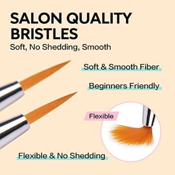 AIMEILI Nail Art Brushes Set Gel Polish Nail Art Design Pen Painting Tools, Dual-ended Nail Art Liner Brush Pen for Nail Gel Polish Painted Nail DIY Manicure Brush Kit