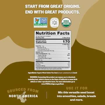 FGO Organic Whole Golden Flax Seeds for Health Lovers