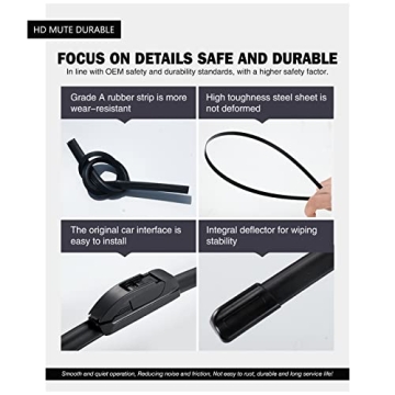 FAPIUO Replacement Silent Wipers for Mercedes GLC 2016-2021