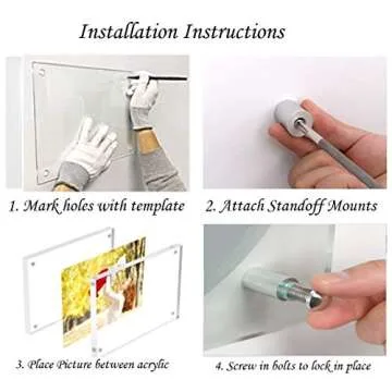 Modern 16" x 20" Clear Acrylic Floating Picture Frame