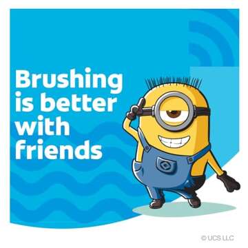 Colgate Kids Toothbrush, Minions, With Extra Soft Bristles and Built In Suction Cup Holder, 4 Pack