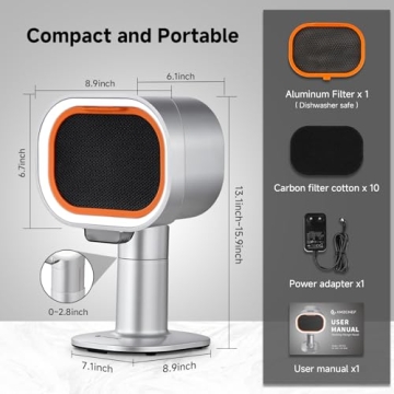 Portable Range Hood - 4-Speed Exhaust Fan with Adjustable Height & Low Noise