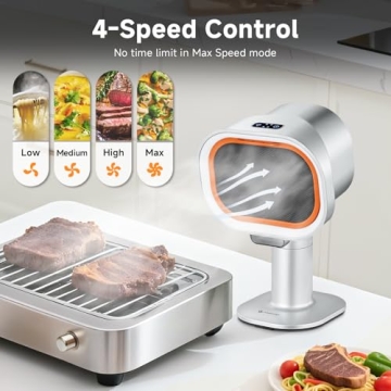 Portable Range Hood - 4-Speed Exhaust Fan with Adjustable Height & Low Noise