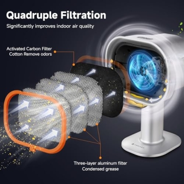 Portable Range Hood - 4-Speed Exhaust Fan with Adjustable Height & Low Noise