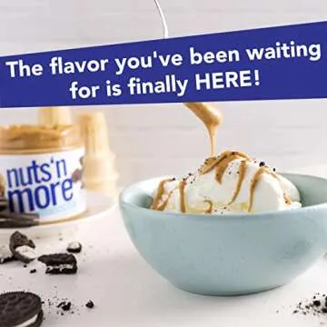 Nuts ‘N More Cookies N Cream Peanut Butter Spread - High Protein, Low Carb, Low Sugar, Gluten Free, Non-GMO, All-Natural Nut Butter Snack (15oz Jar)