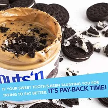 Nuts ‘N More Cookies N Cream Peanut Butter Spread - High Protein, Low Carb, Low Sugar, Gluten Free, Non-GMO, All-Natural Nut Butter Snack (15oz Jar)