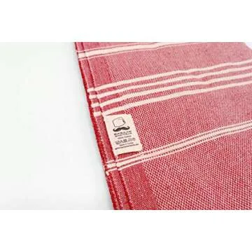 Bazaar Anatolia Turkish Towel 100% Cotton Beach Towel 76x38 Thin Lightweight Travel Camping Bath Sauna Gym Pool Unique Red Towels
