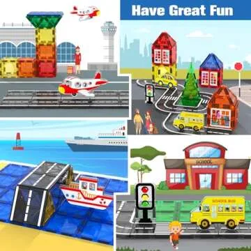 Magnetic Tiles Road - Fun Educational Toys for Kids 3-7