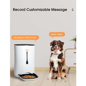 WOPET Automatic Pet Feeder Food Dispenser for Cats and Dogs–Features: Distribution Alarms,Portion Control,Voice Recorder, & Programmable Timer for up to 4 Meals per Day