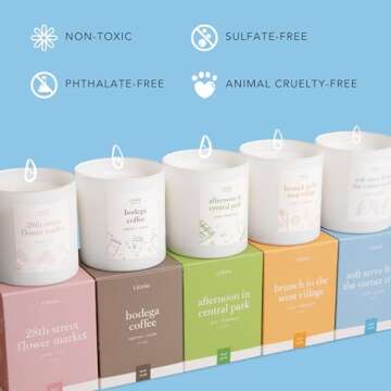 Literie NYC Inspired Scented Candle: Weekend in New England - Sea Breeze & Saltwater Scent, 9oz, 50 Hour Burn, Vegan Soy & Coconut Blend Candle for Home Decor, Gift for Women & Men