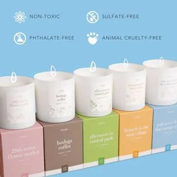 Literie NYC Inspired Scented Candle: Weekend in New England - Sea Breeze & Saltwater Scent, 9oz, 50 Hour Burn, Vegan Soy & Coconut Blend Candle for Home Decor, Gift for Women & Men