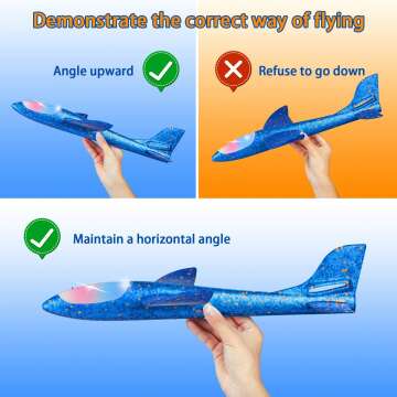 LED Light Foam Airplane 2 Pack for Kids Outdoor Fun