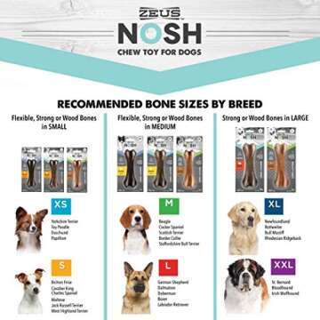 Durable ZEUS Nosh Dog Chew Bones for Aggressive Chewers