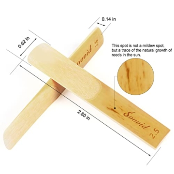 Sovvid 10 Pack Professional Alto Saxophone Reeds - Strength 2.5, Clear Sound, Easy Play