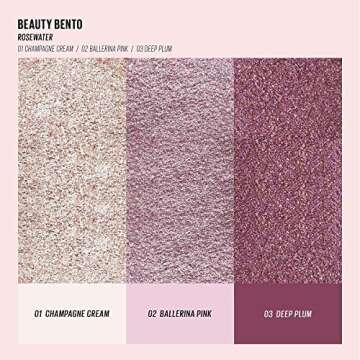 Kaja Beauty Bento Collection - Bouncy Eyeshadow Trio | Plum Rosy Tones, Travel Size, 01 Rosewater, 2019 Allure Best of Beauty Award, 0.03 Oz