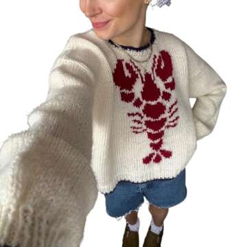 Mieeyali Women Y2k Bow Sweater - Graphic Long Sleeve Pullover, Aesthetic Knitwear (K Black, L)