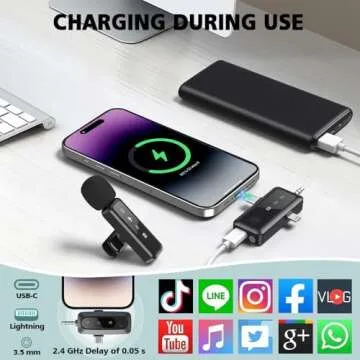 Mini Wireless Lavalier Microphone for iPhone, Android and More