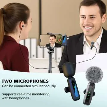 Mini Wireless Lavalier Microphone for iPhone, Android and More
