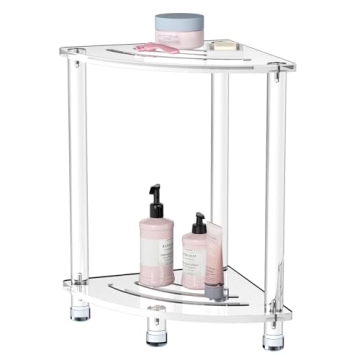 Sumerflos Acrylic Corner Shower Stool - Clear Modern Show Bench for Bath