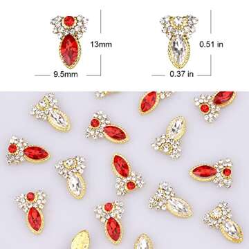 Luxurious 30pcs Nail Art Charms – 3D Crystals & Pearls