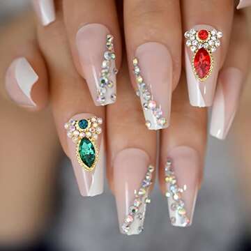 Luxurious 30pcs Nail Art Charms – 3D Crystals & Pearls