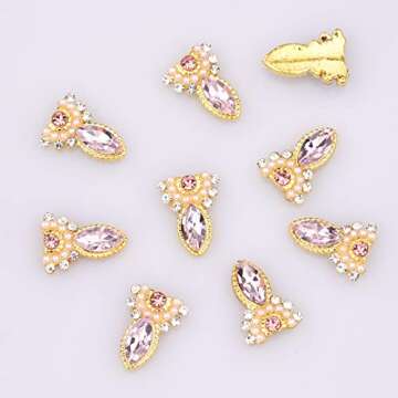 Luxurious 30pcs Nail Art Charms – 3D Crystals & Pearls